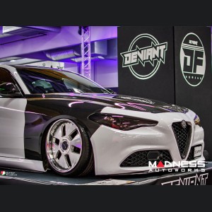 Alfa Romeo Giulia Front Spoiler - Carbon Fiber - Italia Style - Stile Italia - Base Model - V2 - Two Piece Design